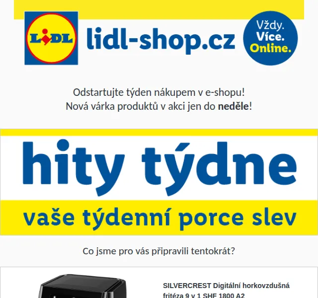 Lidl: Hity týdne se slevami až 41 % – červen 2026 | Nuslet.cz