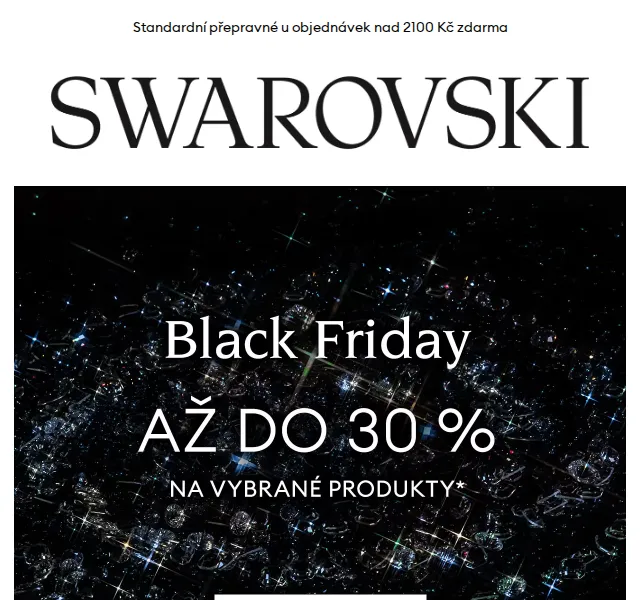 Swarovski: Black Friday sleva až 30 % na šperky a hodinky – listopad 2022 | Nuslet.cz