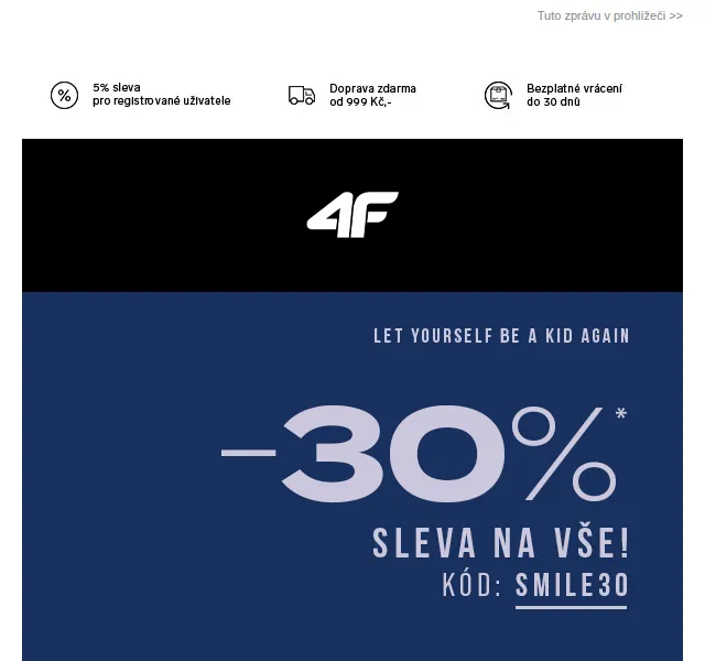 4Fstore.cz: Sleva 30 % na vše – květen 2022 | Nuslet.cz