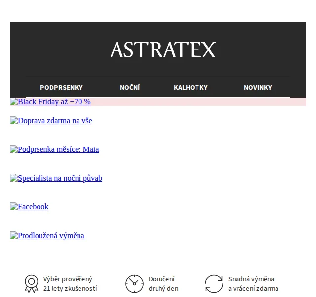 Astratex.cz: Doprava zdarma na vše a slevy až 70 % – červen 2026 | Nuslet.cz