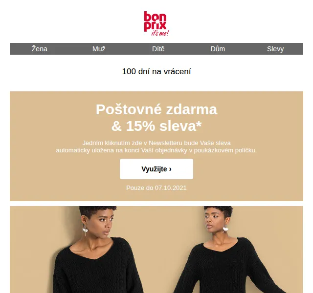 Bonprix: 15% sleva + poštovné zdarma na podzimní módu – červen 2026 | Nuslet.cz