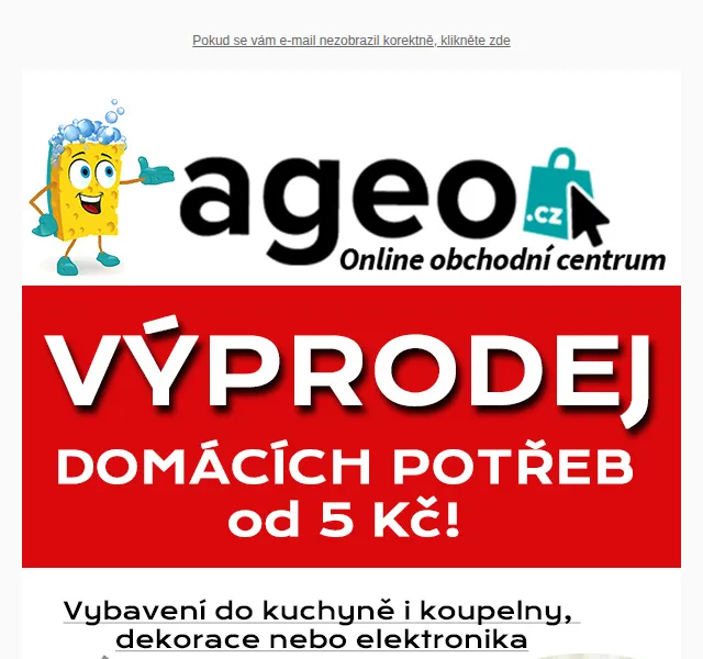 Ageo: Domácí potřeby již od 5 Kč – červen 2026 | Nuslet.cz