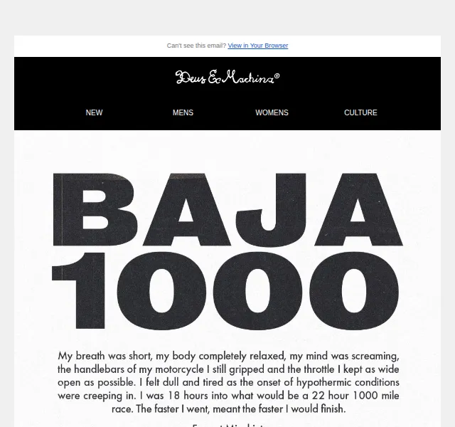 Deus Ex Machina: Baja 1000 collection & nové kousky – červenec 2026 | Nuslet.cz