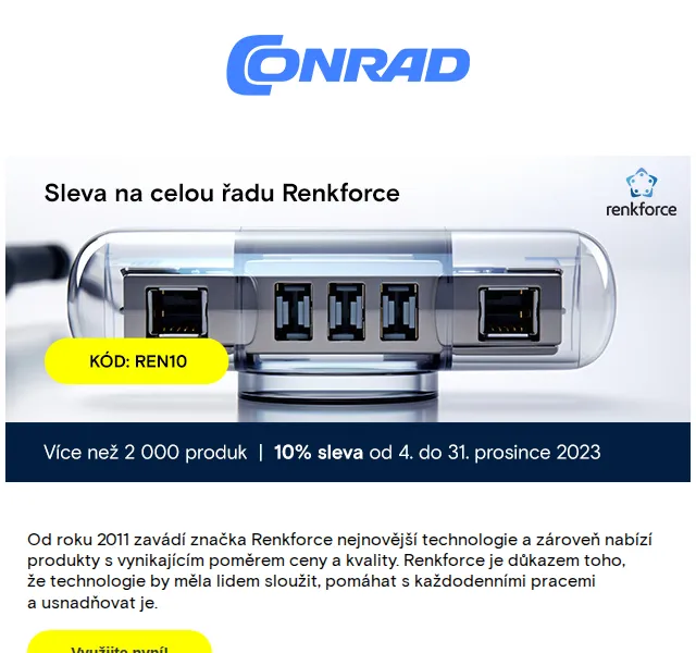 Conrad Electronic: Značka Renkforce se slevou 10 % – červen 2026 | Nuslet.cz