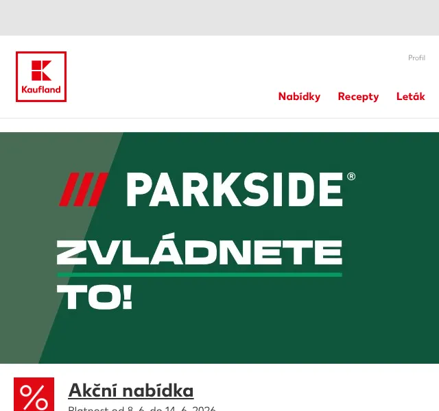 Kaufland: Parkside nářadí a zahrada – červen 2026