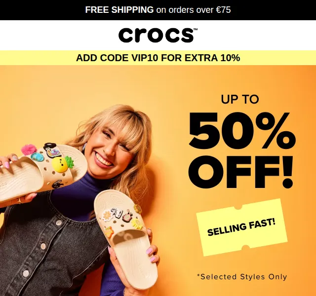 Crocs: Letní výprodej sleva až 50 % + extra 10 % – červenec 2026 | Nuslet.cz