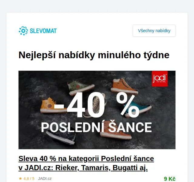 Slevomat: Sleva 40 % na boty JADI.cz Rieker Tamaris – červen 2026 | Nuslet.cz