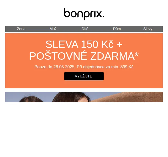 bonprix: SLEVA 150 Kč a poštovné zdarma – červen 2026 | Nuslet.cz
