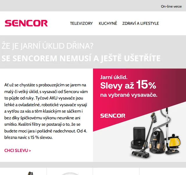 Sencor: Slevy až 15 % na vysavače a kávovary – červen 2026 | Nuslet.cz