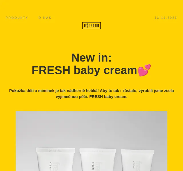 RINGANA: FRESH baby cream – limitovaná edice dárkových sad | červenec 2026 | Nuslet.cz