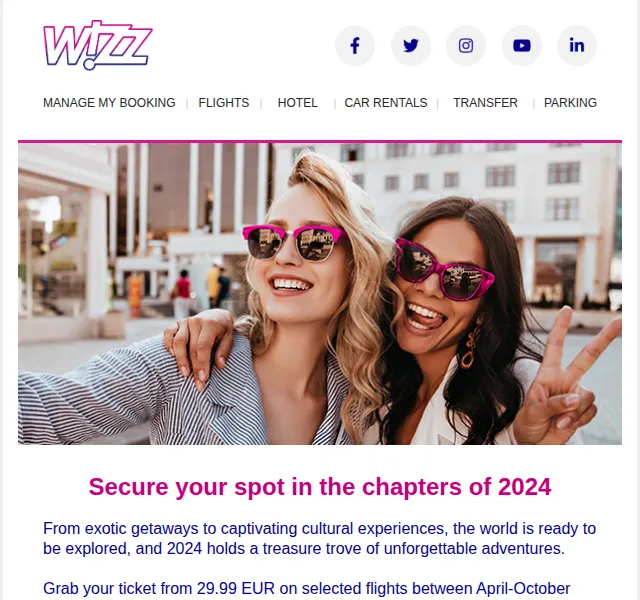 Wizz Air: Letenky od 29.99 EUR na 2024 – červen 2026 | Nuslet.cz
