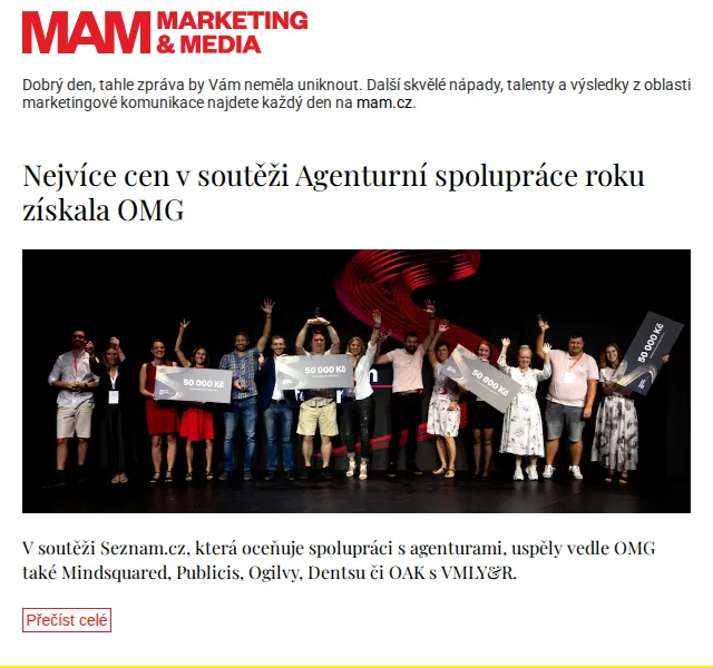 Marketing & Media: Soutěž Agenturní spolupráce roku – červenec 2026 | Nuslet.cz