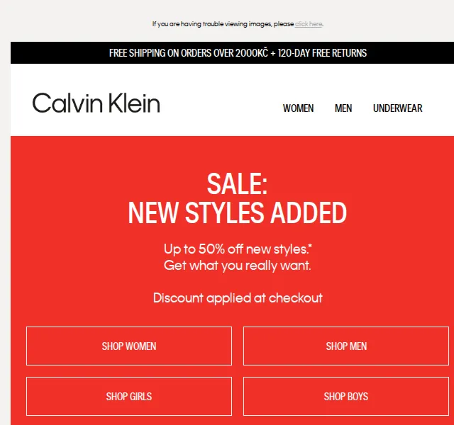 Calvin Klein: Sleva až 50 % na nové styly – červen 2026 | Nuslet.cz