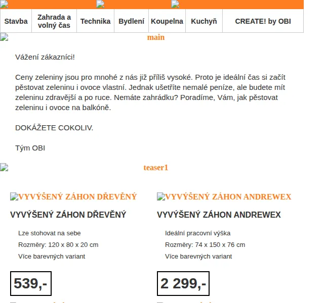 OBI Novinky: slevy na vyvýšené záhony a substráty – červen 2026 | Nuslet.cz