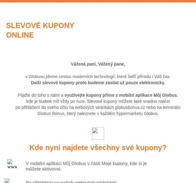 Globus Bonus: pouze elektronické slevové kupony – červen 2026 | Nuslet.cz