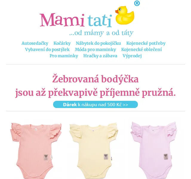 Mamitati.cz: Žebrovaná bodýčka Baby Nellys od 169 Kč – červen 2026 | Nuslet.cz
