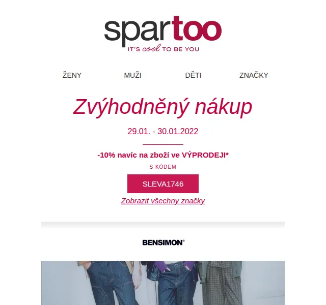 Spartoo.cz: Slevy až -60 % na Bensimon, Dr Martens – červen 2026 | Nuslet.cz