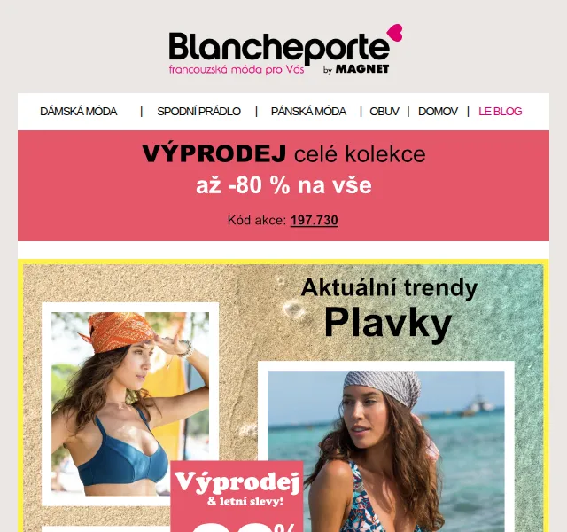 Blancheporte: Plavky od 149 Kč – výprodej červen 2026 | Nuslet.cz
