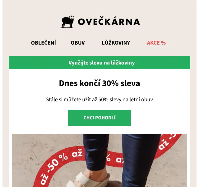 Ovečkárna: 30 % sleva na lůžkoviny – červen 2026 | Nuslet.cz