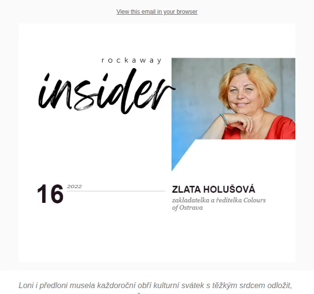 Rockaway Insider: Zlata Holušová – červen 2026 | Nuslet.cz