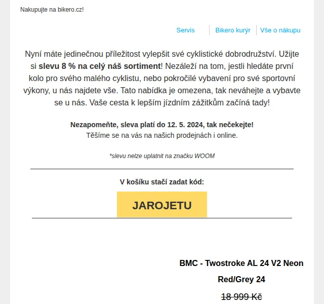 CZBikero: SLEVA 8 % na kola a vybavení – červen 2026 | Nuslet.cz