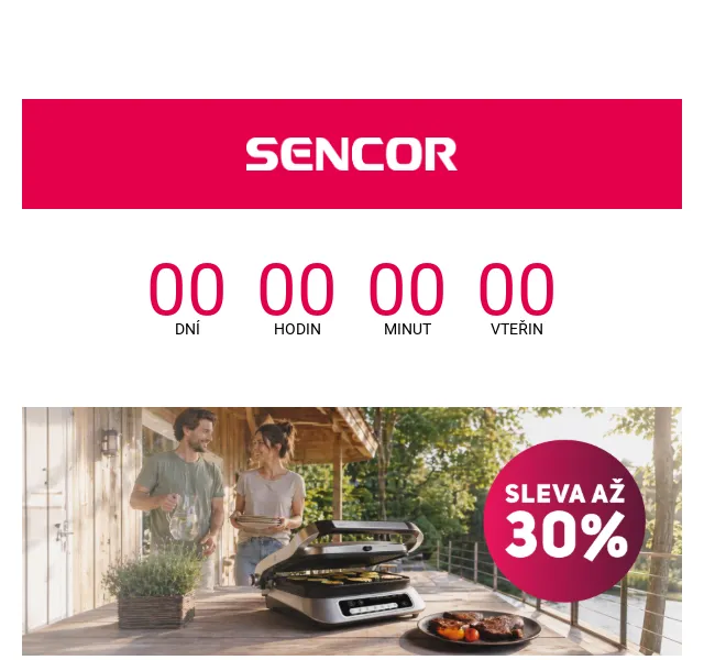 Sencor: Sleva až 30 % na gril, vysavač, kávovar – květen 2026