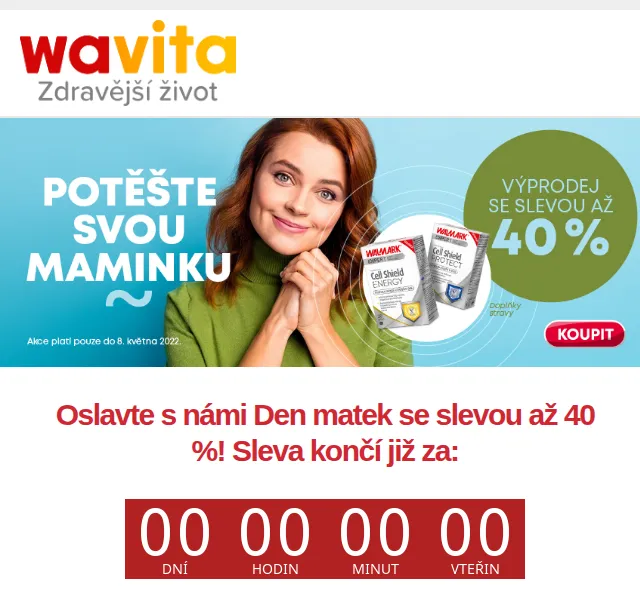 Wavita: Den matek se slevou až 40 % – červen 2026 | Nuslet.cz
