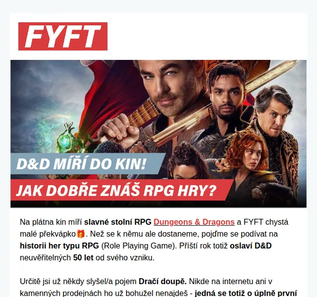 FYFT: Vstupenka na D&D premiéru za zvýhodněnou cenu – březen 2023 | Nuslet.cz