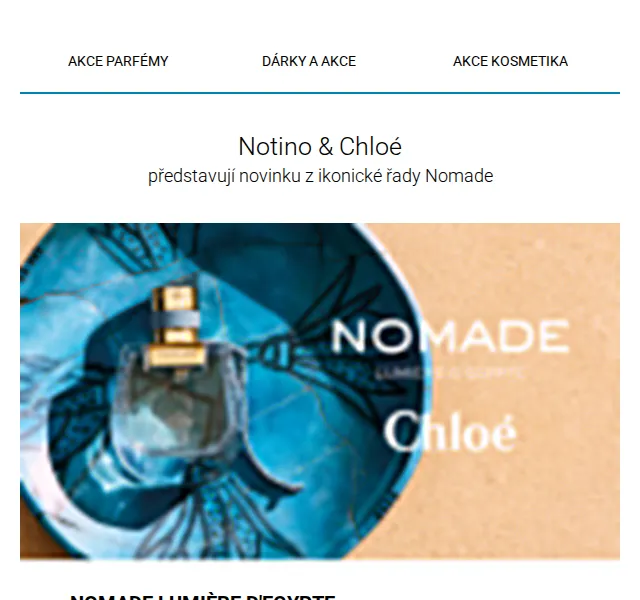 Notino: Chloé Nomade Lumière d’Égypte – červen 2026 | Nuslet.cz