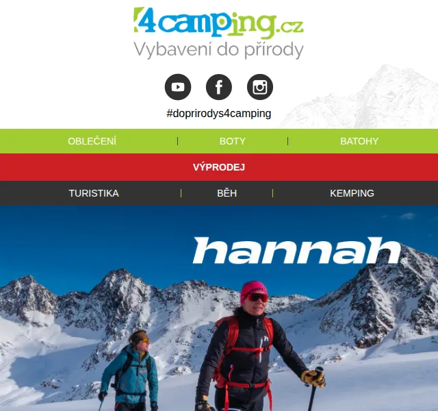 4camping.cz: Hannah outdoor oblečení, boty a batohy – červen 2026 | Nuslet.cz