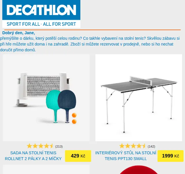 DECATHLON: Sady na stolní tenis od 39 Kč – červen 2026 | Nuslet.cz
