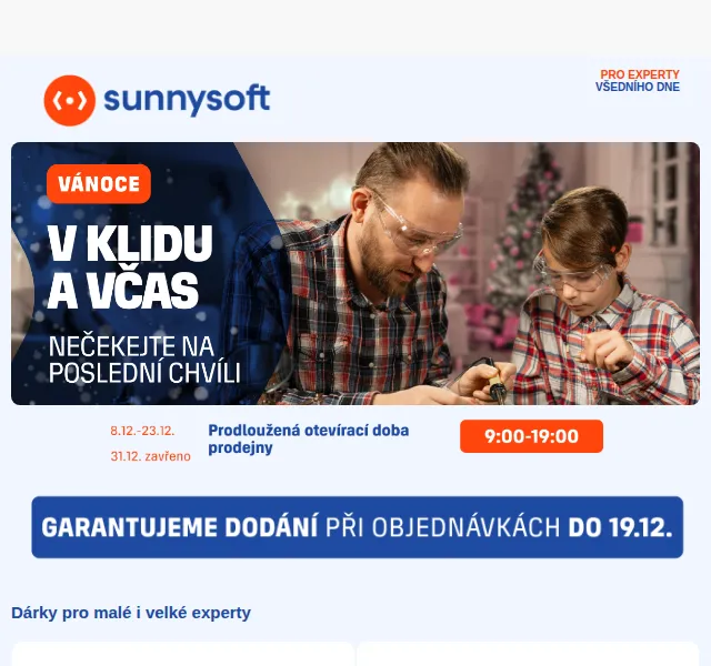 Sunnysoft: Garantované doručení do Vánoc – prosinec 2026 | Nuslet.cz