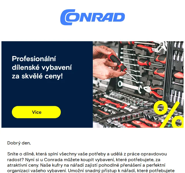 Conrad Electronic: Vybavení dílny se slevou až 41 % – červen 2026 | Nuslet.cz