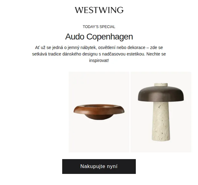 Westwing: Audo Copenhagen a Kähler design – červenec 2026 | Nuslet.cz