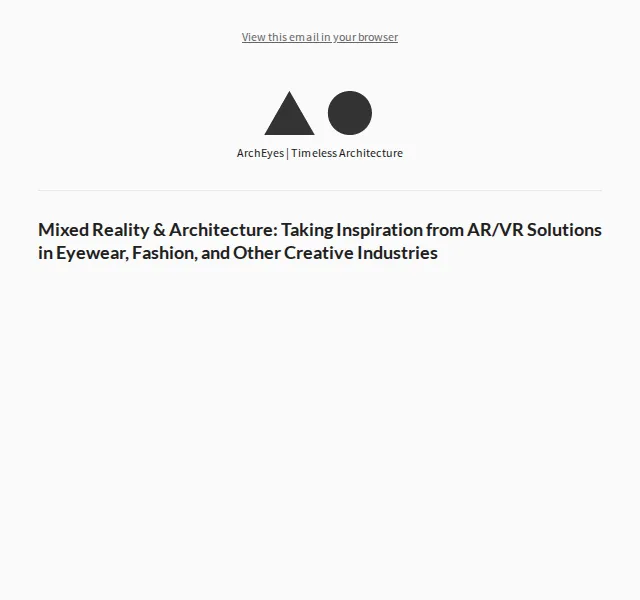 ArchEyes: Inspirace AR/VR v architektuře – červenec 2026 | Nuslet.cz