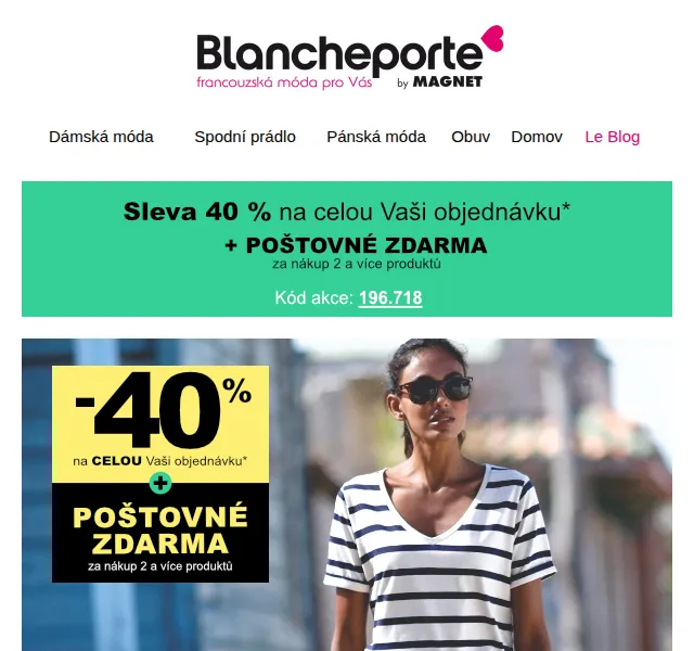 Blancheporte: -40 % na černobílou módu – červenec 2026 | Nuslet.cz