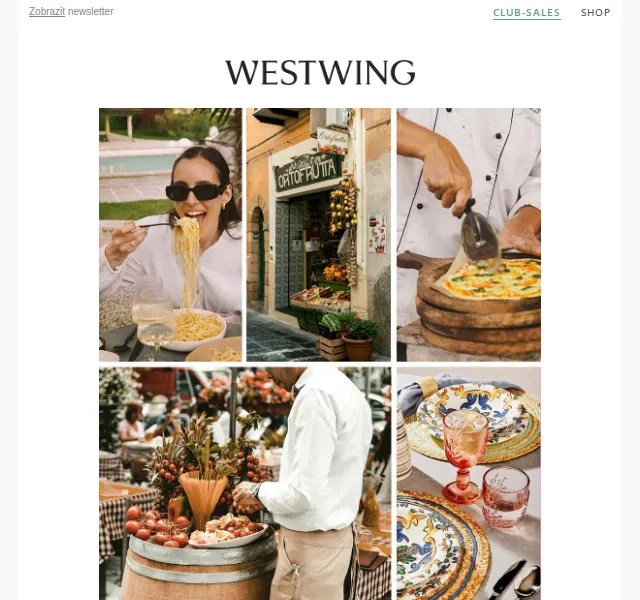 Westwing: Cucina Italiana – Italské značky a sezónní barvy – červen 2026 | Nuslet.cz
