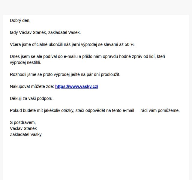 Vasky: Jarní výprodej do 50 % – duben 2026 | Nuslet.cz