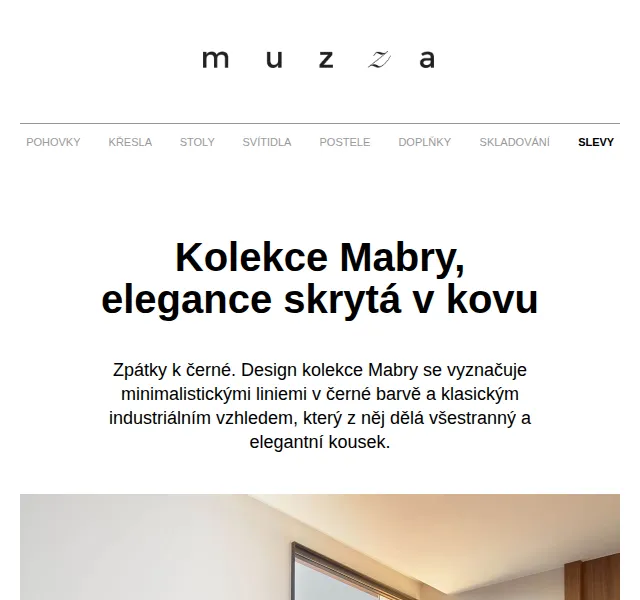 MUZZA: Kolekce Mabry – industriální elegance – červen 2026 | Nuslet.cz