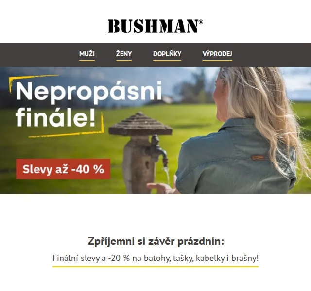 BUSHMAN: Finální slevy -20 % na všechna zavazadla – červenec 2026 | Nuslet.cz