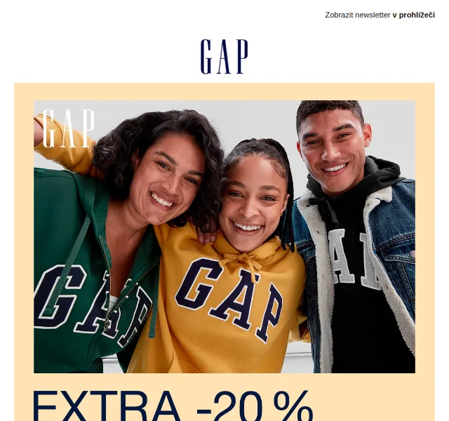 GAPstore: Sleva 20 % na logo kolekci – červen 2026 | Nuslet.cz