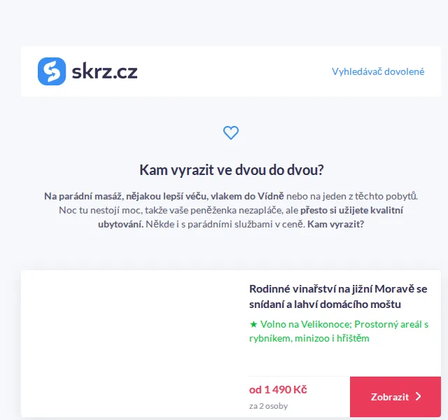 Vánoce na Skrz: Pobyty pro 2 do 2 000 Kč – červen 2026 | Nuslet.cz
