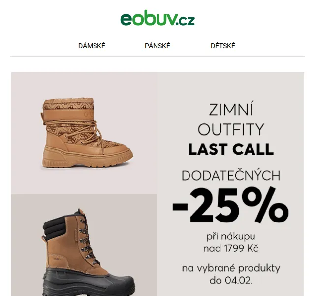 eobuv.cz: Zimní Last Call -25 % – červen 2026 | Nuslet.cz