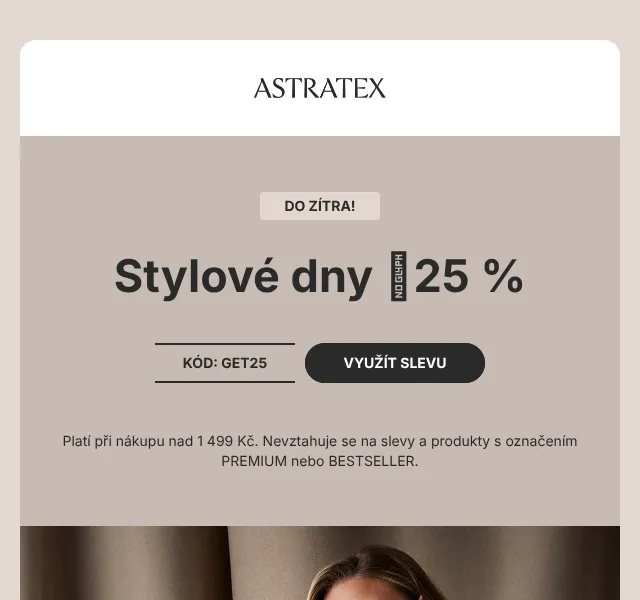 Astratex.cz: Spodní prádlo sleva 25 % – slevový kód GET25