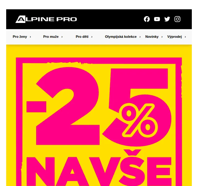 ALPINE PRO: Mimořádná sleva 25 % na nezlevněné zboží – červen 2026 | Nuslet.cz
