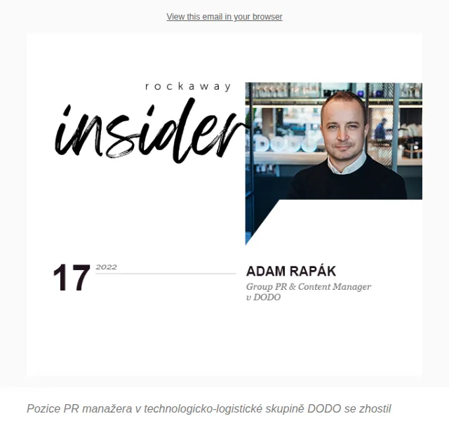 Rockaway Insider: Inspirativní rozhovor s Adamem Rapákem – červen 2026 | Nuslet.cz