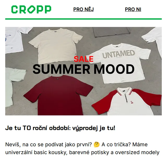 Cropp: Až -50 % ve výprodeji – červen 2026 | Nuslet.cz