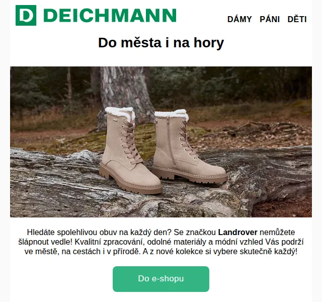 DEICHMANN: Landrover obuv a sleva 30 % na 2. pár – listopad 2025 | Nuslet.cz