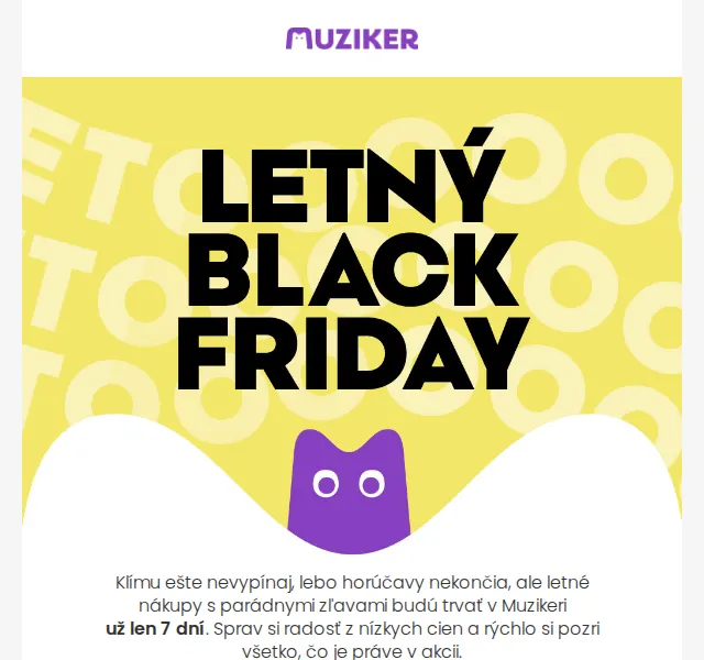 Muziker: Letní Black Friday slevy končí – červen 2026 | Nuslet.cz