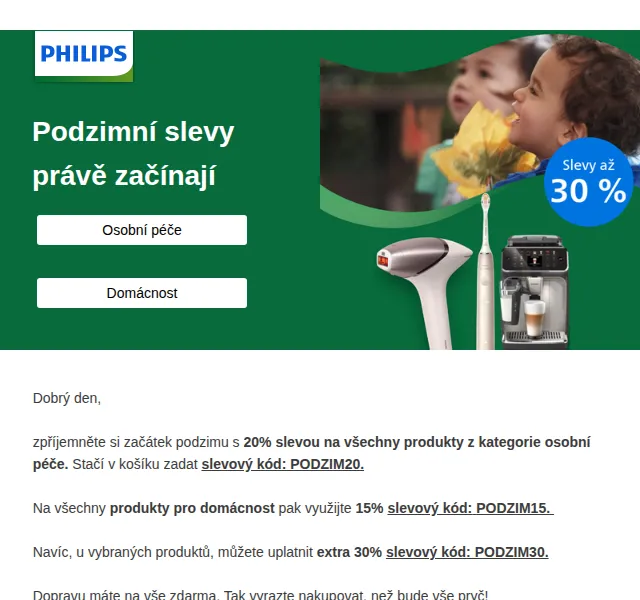 Philips: Podzimní slevy až 30 % – červenec 2026 | Nuslet.cz